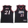 Black Throwback Derek Smith Twill Basketball Jersey -76ers #21 Smith Twill Jerseys, FREE SHIPPING