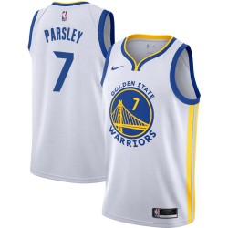 White Charlie Parsley Twill Basketball Jersey -Warriors #7 Parsley Twill Jerseys, FREE SHIPPING