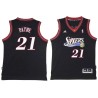 Black Throwback Kenny Payne Twill Basketball Jersey -76ers #21 Payne Twill Jerseys, FREE SHIPPING