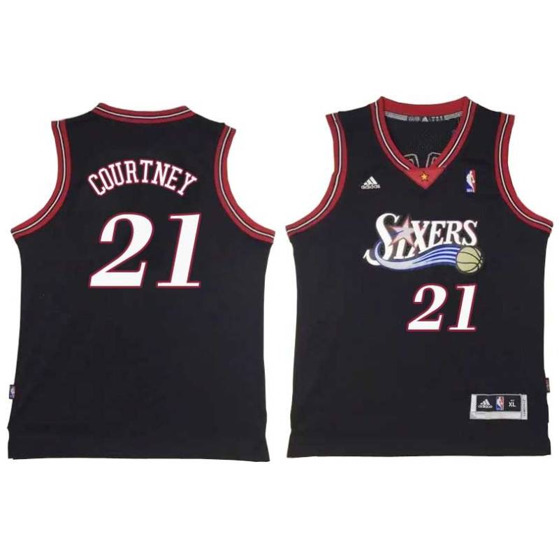 Black Throwback Joe Courtney Twill Basketball Jersey -76ers #21 Courtney Twill Jerseys, FREE SHIPPING