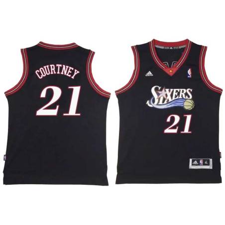 Black Throwback Joe Courtney Twill Basketball Jersey -76ers #21 Courtney Twill Jerseys, FREE SHIPPING