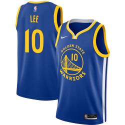 Blue David Lee Twill Basketball Jersey -Warriors #10 Lee Twill Jerseys, FREE SHIPPING