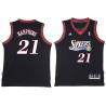 Black Throwback Matt Harpring Twill Basketball Jersey -76ers #21 Harpring Twill Jerseys, FREE SHIPPING