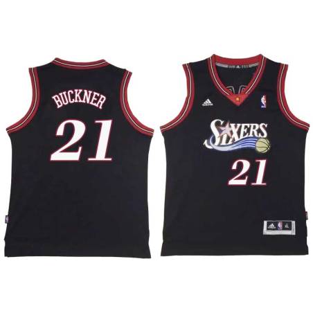 Black Throwback Greg Buckner Twill Basketball Jersey -76ers #21 Buckner Twill Jerseys, FREE SHIPPING