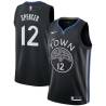 Black Andre Spencer Twill Basketball Jersey -Warriors #12 Spencer Twill Jerseys, FREE SHIPPING