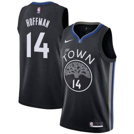 Black Paul Hoffman Twill Basketball Jersey -Warriors #14 Hoffman Twill Jerseys, FREE SHIPPING