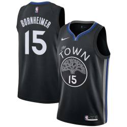 Black Jake Bornheimer Twill Basketball Jersey -Warriors #15 Bornheimer Twill Jerseys, FREE SHIPPING
