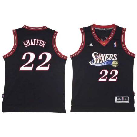 Black Throwback Lee Shaffer Twill Basketball Jersey -76ers #22 Shaffer Twill Jerseys, FREE SHIPPING