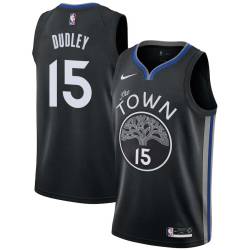 Black Charles Dudley Twill Basketball Jersey -Warriors #15 Dudley Twill Jerseys, FREE SHIPPING