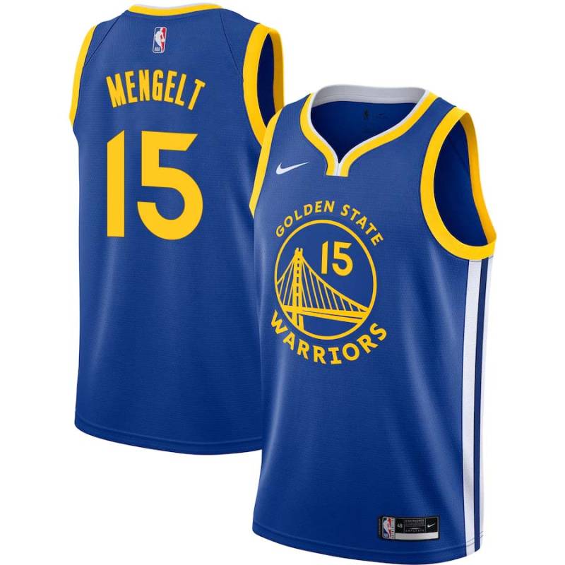 Blue John Mengelt Twill Basketball Jersey -Warriors #15 Mengelt Twill Jerseys, FREE SHIPPING