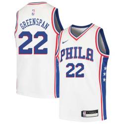 White Jerry Greenspan Twill Basketball Jersey -76ers #22 Greenspan Twill Jerseys, FREE SHIPPING