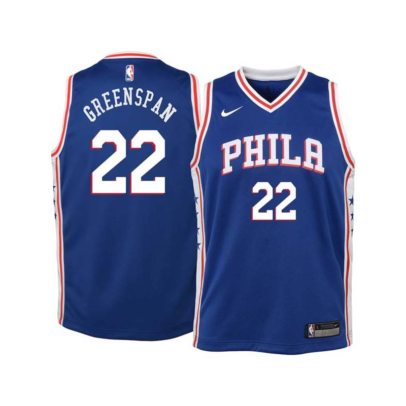 Blue Jerry Greenspan Twill Basketball Jersey -76ers #22 Greenspan Twill Jerseys, FREE SHIPPING