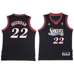 Black Throwback Jerry Greenspan Twill Basketball Jersey -76ers #22 Greenspan Twill Jerseys, FREE SHIPPING