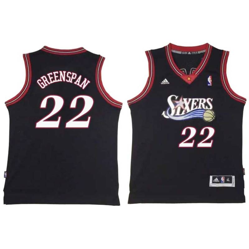 Black Throwback Jerry Greenspan Twill Basketball Jersey -76ers #22 Greenspan Twill Jerseys, FREE SHIPPING