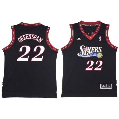 Black Throwback Jerry Greenspan Twill Basketball Jersey -76ers #22 Greenspan Twill Jerseys, FREE SHIPPING