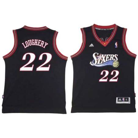 Black Throwback Kevin Loughery Twill Basketball Jersey -76ers #22 Loughery Twill Jerseys, FREE SHIPPING