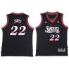 Black Throwback Larry Jones Twill Basketball Jersey -76ers #22 Jones Twill Jerseys, FREE SHIPPING