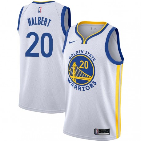 White Chick Halbert Twill Basketball Jersey -Warriors #20 Halbert Twill Jerseys, FREE SHIPPING