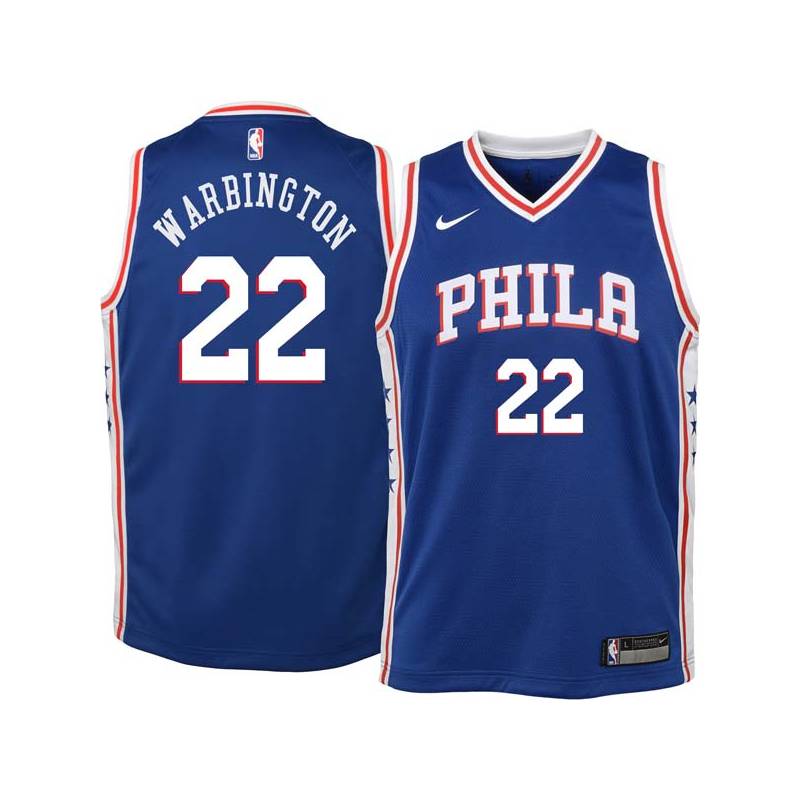 Blue Perry Warbington Twill Basketball Jersey -76ers #22 Warbington Twill Jerseys, FREE SHIPPING