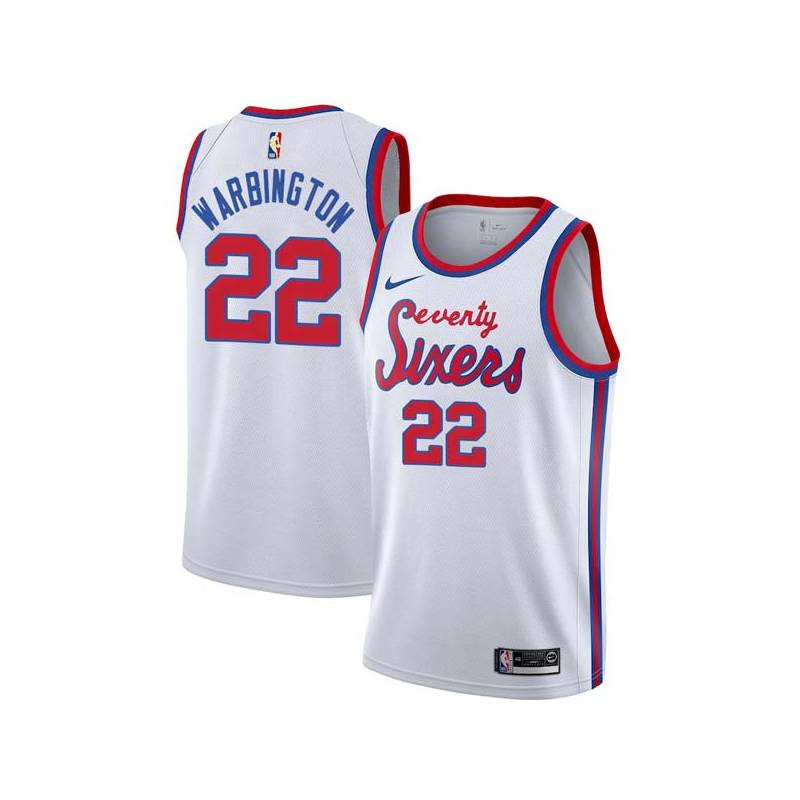 White Classic Perry Warbington Twill Basketball Jersey -76ers #22 Warbington Twill Jerseys, FREE SHIPPING