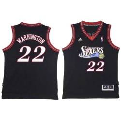 Black Throwback Perry Warbington Twill Basketball Jersey -76ers #22 Warbington Twill Jerseys, FREE SHIPPING