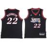 Black Throwback Perry Warbington Twill Basketball Jersey -76ers #22 Warbington Twill Jerseys, FREE SHIPPING