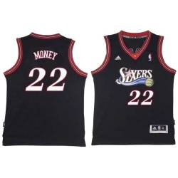 Black Throwback Eric Money Twill Basketball Jersey -76ers #22 Money Twill Jerseys, FREE SHIPPING