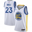 White Mike Bratz Twill Basketball Jersey -Warriors #23 Bratz Twill Jerseys, FREE SHIPPING