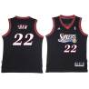 Black Throwback Brian Shaw Twill Basketball Jersey -76ers #22 Shaw Twill Jerseys, FREE SHIPPING