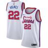 White Classic Richaun Holmes Twill Basketball Jersey -76ers #22 Holmes Twill Jerseys, FREE SHIPPING