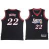 Black Throwback Richaun Holmes Twill Basketball Jersey -76ers #22 Holmes Twill Jerseys, FREE SHIPPING