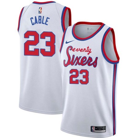 White Classic Barney Cable Twill Basketball Jersey -76ers #23 Cable Twill Jerseys, FREE SHIPPING