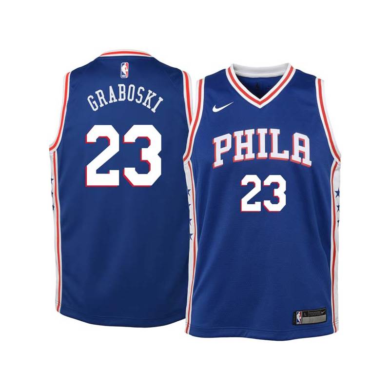 Blue Joe Graboski Twill Basketball Jersey -76ers #23 Graboski Twill Jerseys, FREE SHIPPING