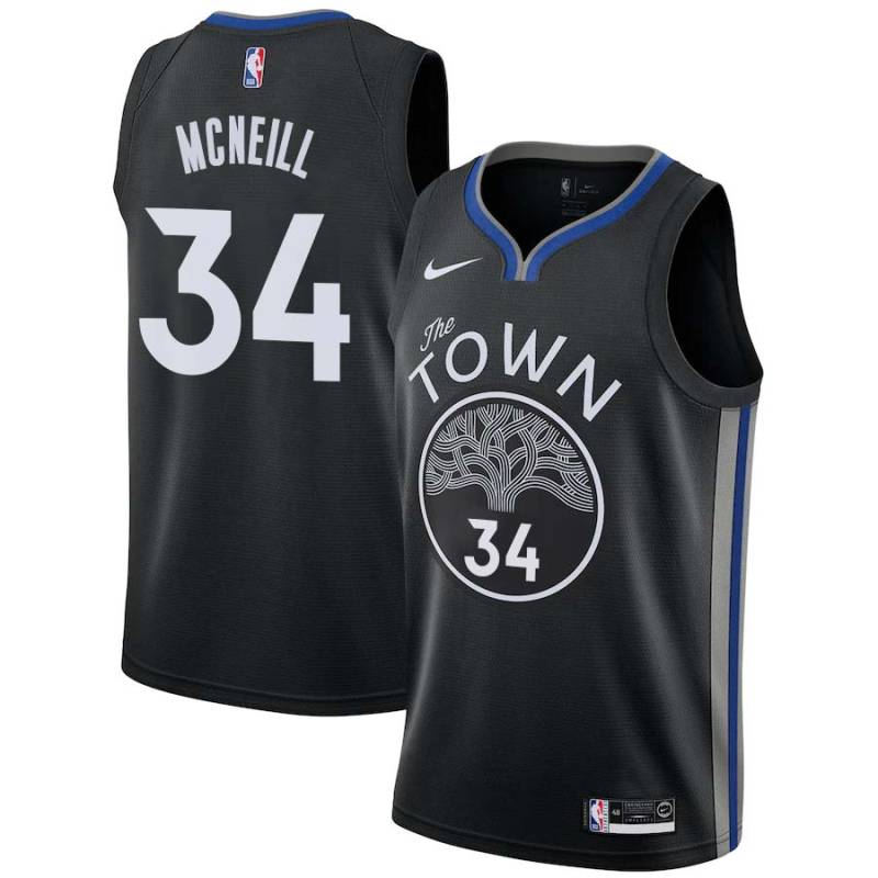 Black Bob McNeill Twill Basketball Jersey -Warriors #34 Mcneill Twill Jerseys, FREE SHIPPING