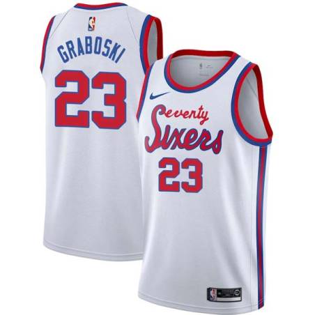 White Classic Joe Graboski Twill Basketball Jersey -76ers #23 Graboski Twill Jerseys, FREE SHIPPING