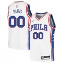 White Spencer Hawes Twill Basketball Jersey -76ers #00 Hawes Twill Jerseys, FREE SHIPPING