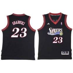 Black Throwback Joe Graboski Twill Basketball Jersey -76ers #23 Graboski Twill Jerseys, FREE SHIPPING