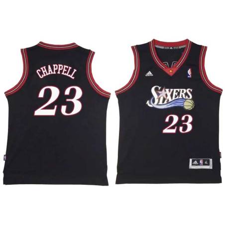 Black Throwback Len Chappell Twill Basketball Jersey -76ers #23 Chappell Twill Jerseys, FREE SHIPPING