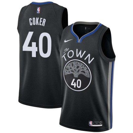 Black John Coker Twill Basketball Jersey -Warriors #40 Coker Twill Jerseys, FREE SHIPPING