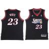 Black Throwback Hubie White Twill Basketball Jersey -76ers #23 White Twill Jerseys, FREE SHIPPING