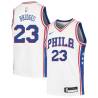 White Bill Bridges Twill Basketball Jersey -76ers #23 Bridges Twill Jerseys, FREE SHIPPING