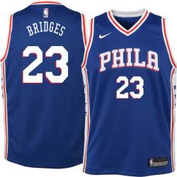 Blue Bill Bridges Twill Basketball Jersey -76ers #23 Bridges Twill Jerseys, FREE SHIPPING