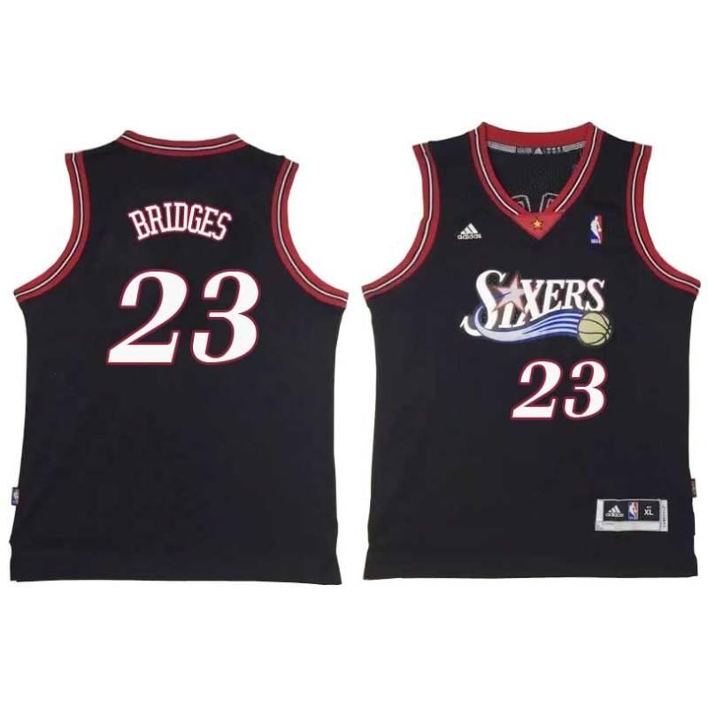 Black Throwback Bill Bridges Twill Basketball Jersey -76ers #23 Bridges Twill Jerseys, FREE SHIPPING