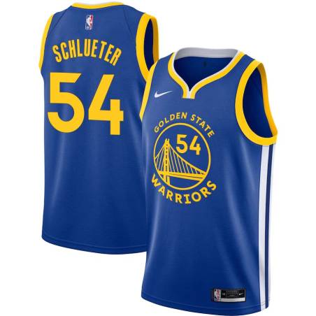 Blue Dale Schlueter Twill Basketball Jersey -Warriors #54 Schlueter Twill Jerseys, FREE SHIPPING