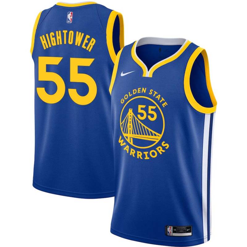 Blue Wayne Hightower Twill Basketball Jersey -Warriors #55 Hightower Twill Jerseys, FREE SHIPPING