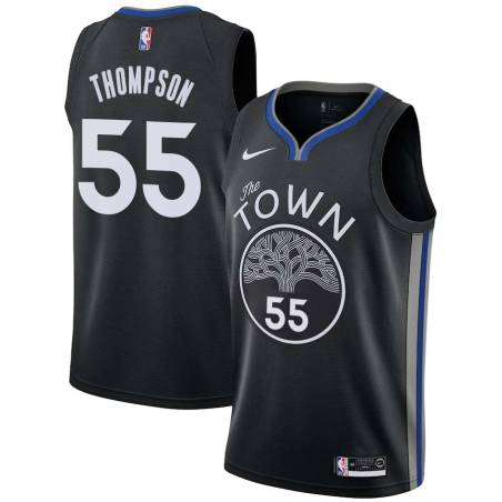 Black Billy Thompson Twill Basketball Jersey -Warriors #55 Thompson Twill Jerseys, FREE SHIPPING