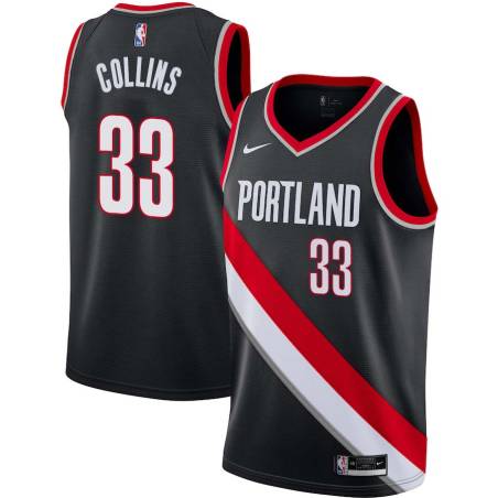 Black Portland #33 Zach Collins 2017 Draft Twill Basketball Jersey, Collins Trail Blazers Twill Jersey