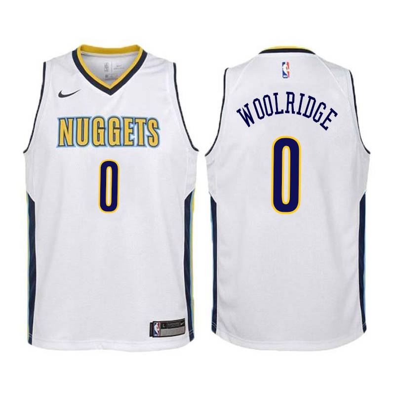 White Orlando Woolridge Nuggets #0 Twill Basketball Jersey