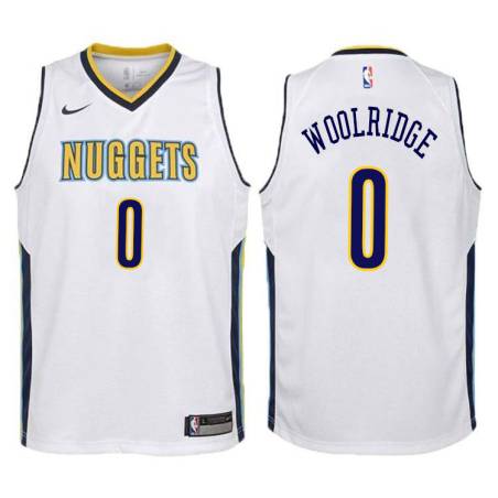 White Orlando Woolridge Nuggets #0 Twill Basketball Jersey