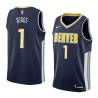 Navy Kenny Higgs Nuggets #1 Twill Basketball Jersey